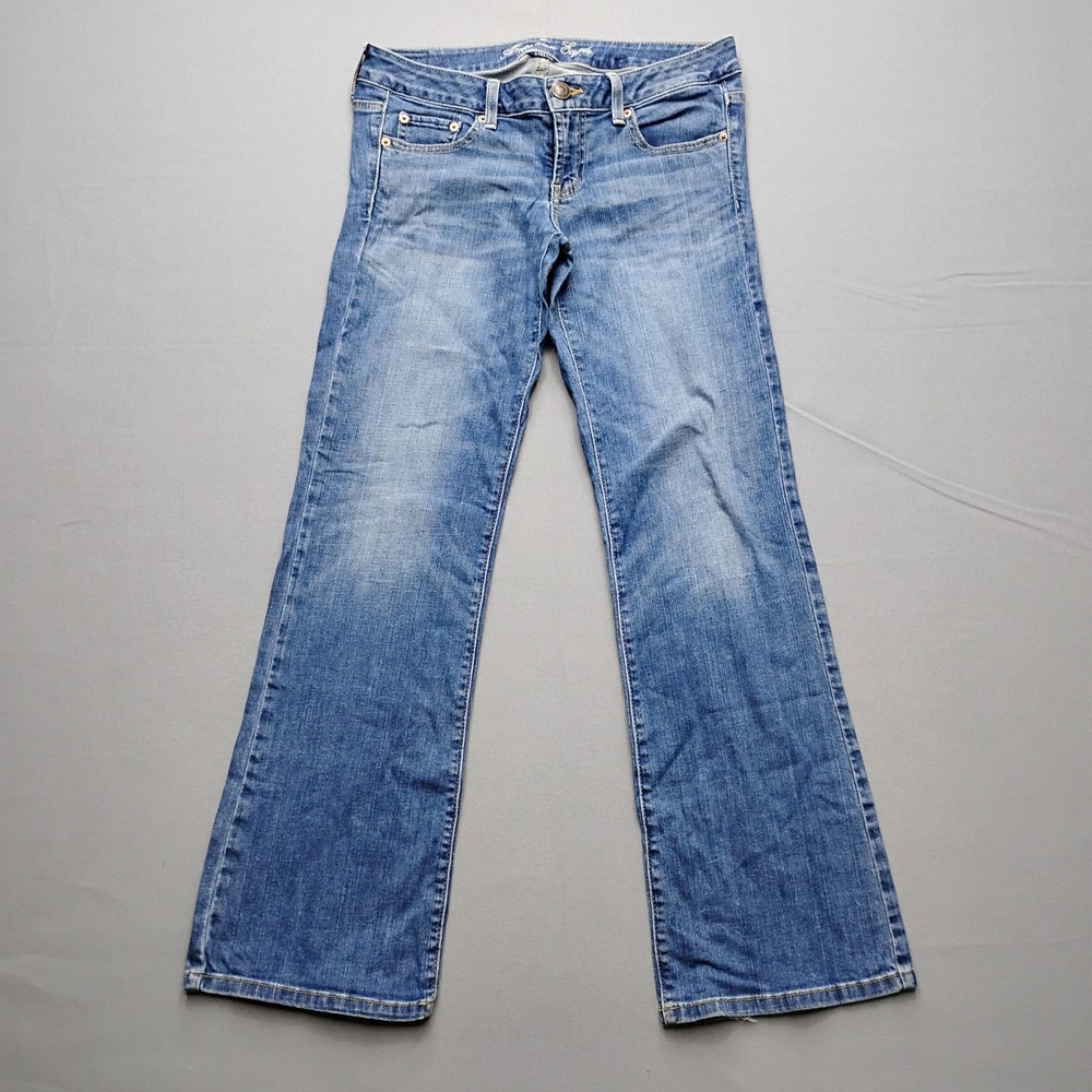 American Eagle Favorite Boyfriend Jeans Womens 4 Short Medium Wash Stretch Denim